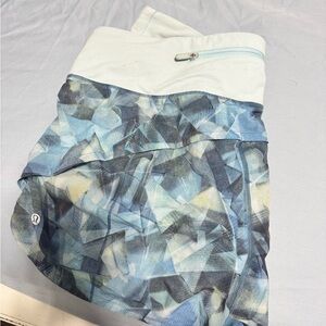 lululemon athletica Blue and White Athletic Shorts